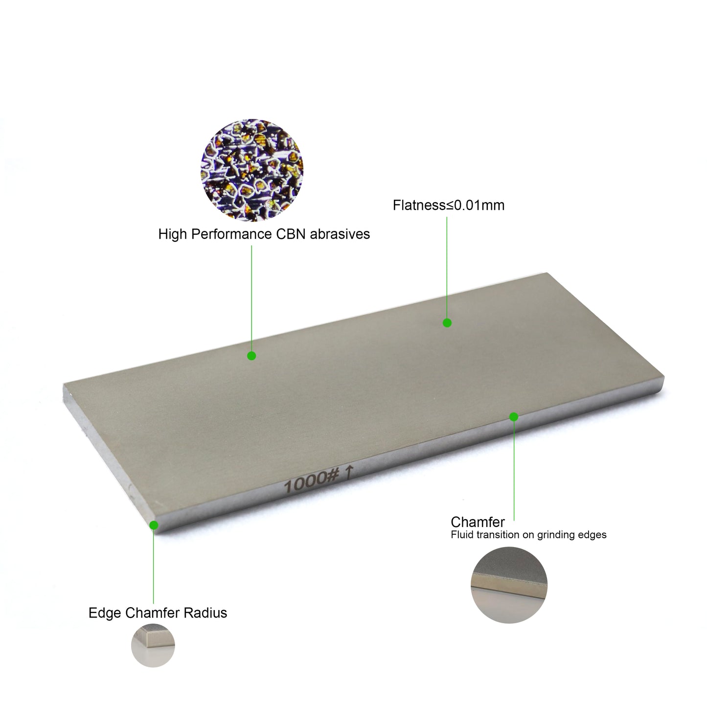 Double-sided CBN Sharpening Stone for Knife 8 inch Whetstone Knife Sharpener